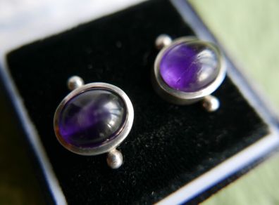 Vintage Sterling Silver 925 Amethyst Earrings