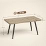 Curved Coffee Table Low Table for Modern Living Room with 4 cm Thick Top Steel Legs 100x50x45 cm Oak Image 2