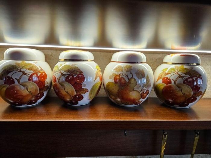 Set of stunning vintage lidded jars