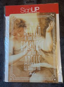 Angel metal sign