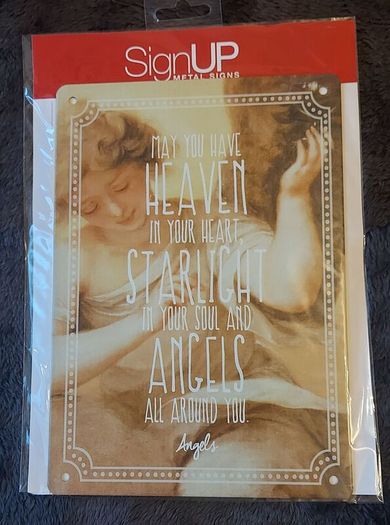 Angel metal sign