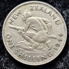 New Zealand 1944 One Shilling 1/- George VI (Silver) coin