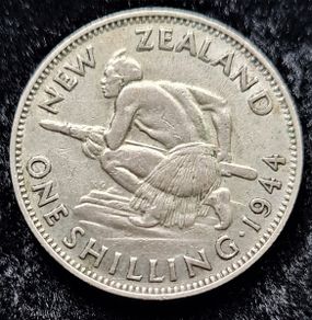 New Zealand 1944 One Shilling 1/- George VI (Silver) coin