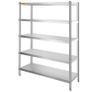 Heavy-Duty 5-Tier Stainless Steel Shelving Unit | Adjustable Storage Rack for Kitchen, Garage, or Pantry Image 4