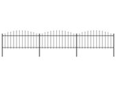 Garden Fence with Spear Top Steel (0.5-0.75)x5.1 m Black