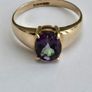 9ct Yellow Gold Mystic Topaz Solitaire Ring Image 5