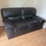 free 2+ 1 black leather couch and armchair Image 2
