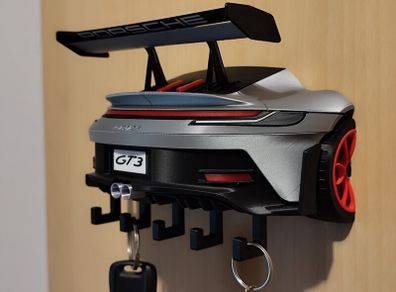 Porsche 911 GT3 RS Rear-End Key Holder Wall Mount