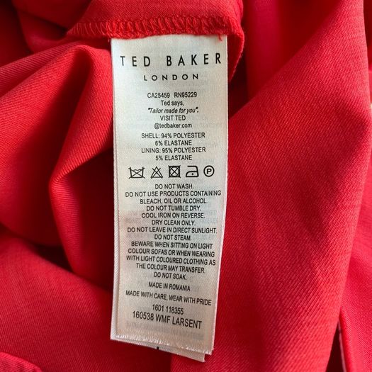 Ted Baker Coral Pink Tailored Crop Trousers