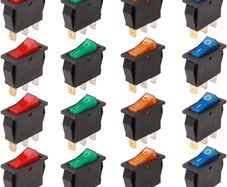 1piece Push Button Rocker Switch AC 16A/250V 20A/125V Illuminated Light On Off SPST Boat Rocker Switch