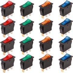 1piece Push Button Rocker Switch AC 16A/250V 20A/125V Illuminated Light On Off SPST Boat Rocker Switch