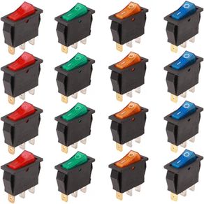 1piece Push Button Rocker Switch AC 16A/250V 20A/125V Illuminated Light On Off SPST Boat Rocker Switch