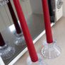 Tipperary Crystal Candlesticks with Tall red Candles Image 5