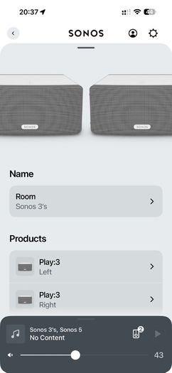 Sonos Play 3's in perfect condition with wall/ceiling mounts