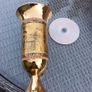 Tall oro potiche or gold porcelain 24 ct gold vase w/ Greek myths, D18 Image 6