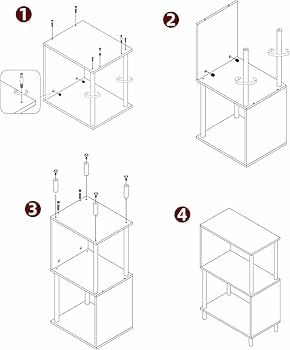 3 Tier Side End Table, Wooden Bedside Table, Modern Sofa Side End Table for Living Room/Bedroom/Small Space, Brown+Black Legs,