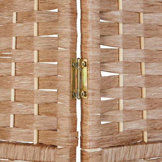 6 Panel Folding Room Divider  Natural Woven Privacy Screen 170 x 241 cm