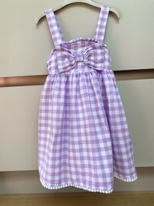 Pretty purple check summer dress