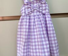Pretty purple check summer dress