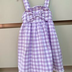 Pretty purple check summer dress