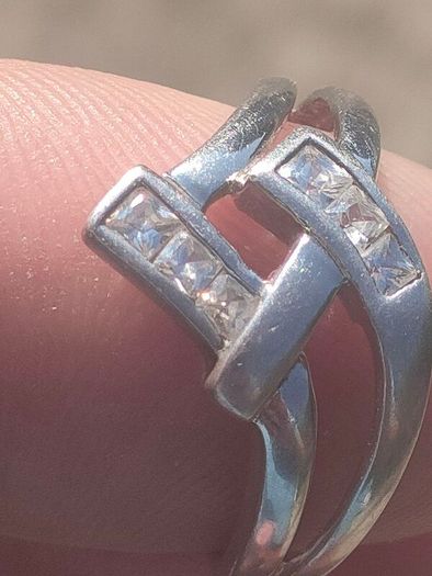 Sterling Silver Double Wishbone Engagement ring
