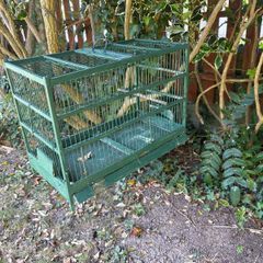 Vintage French Decorative Wire and Wood Bird Cage