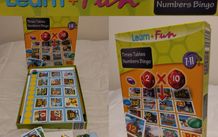 learn + fun times tables numbers bingo game