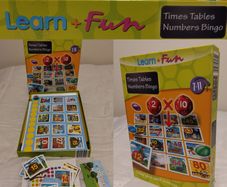 learn + fun times tables numbers bingo game