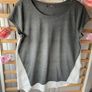 top Bnwot grey short sleeve top with lace detail & chiffon back size 12 Image 3