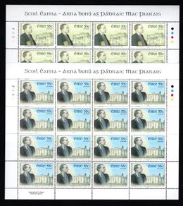 2008 Ireland Centenary of the Opening of Scoil Eanna by Padraig Pearse Commemorative Stamps Sheetlet Plate 1A1A1A1A Mint Never Hinged (MNH)