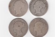 G.B. 4 x Half Crowns, 2/6, 92.5% Silver, Victorian YOUNG HEAD Coins ( no.486)