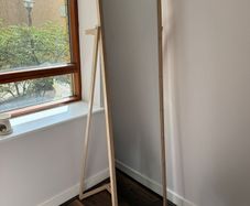 Full-length Standing Mirror with Integrated Hanging Rail
