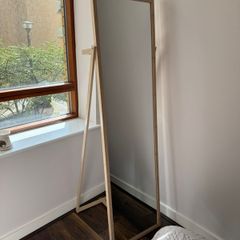 Full-length Standing Mirror with Integrated Hanging Rail