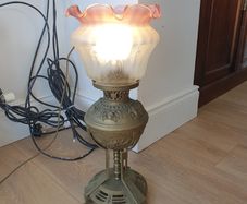 Vintage brass oil lamp converted working