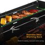 Trolley Barbecue with Warming Rack & Rotisserie Spit for Outdoor Garden Camping Patio Image 5