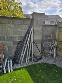 Disassembled trampoline steel galvanised pipes Heavy duty