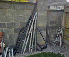 Disassembled trampoline steel galvanised pipes Heavy duty