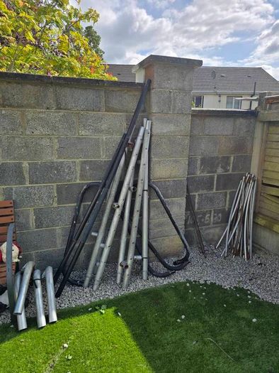 Disassembled trampoline steel galvanised pipes Heavy duty
