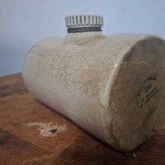 Antique Stoneware 2pt Hot water bottle/Bed Warmer with makers stamp