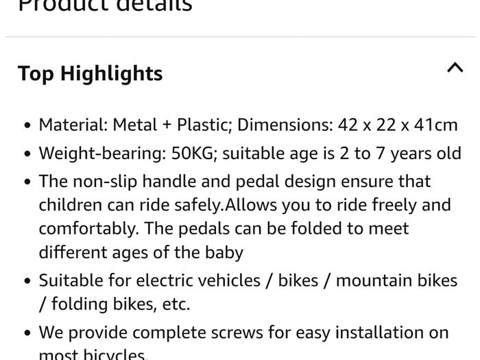 child seat for bike