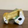 Vintage Capodimonte Figurine Old Lady Peeling Apples While Sitting On Bench Image 3