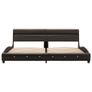 Bed Frame with LED Grey Faux Leather 150x200 cm Image 4