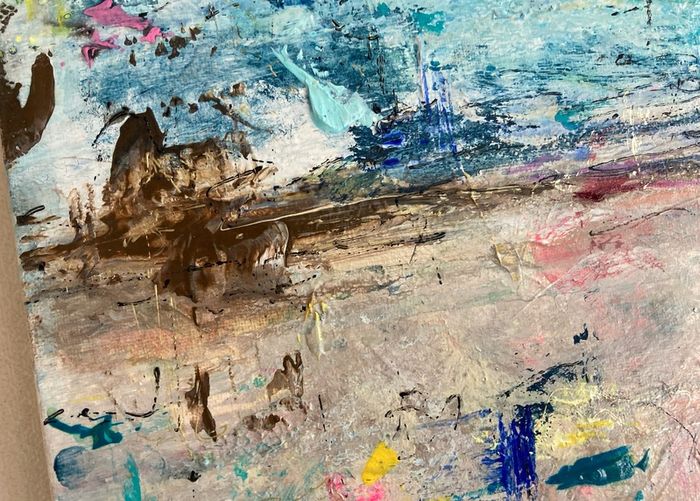Original Seascape Painting Brittas bay beach Wicklow inspired Original Beachscape in Abstract