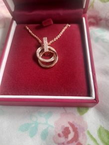 ladies new rose gold interlock necklace