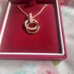 ladies new rose gold interlock necklace