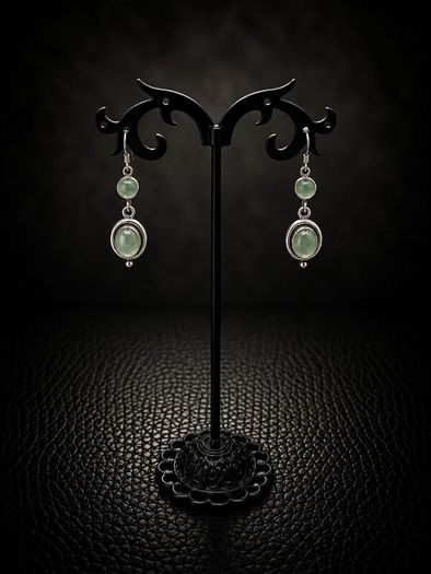 Vintage 925 Sterling Silver & Amazonite Earrings