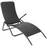 Folding Sun Lounger Poly Rattan Black Image 2