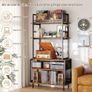 Record Player Stand with Vinyl Storage, Turntable Stand Holds Up to 400+Albums, 5 Layer Image 9