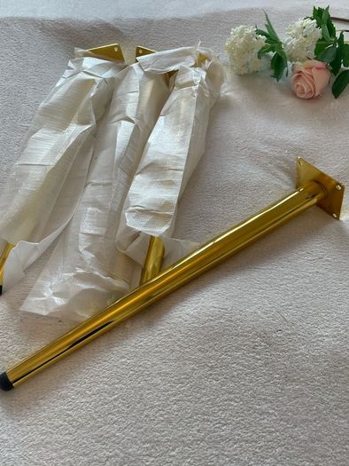 4x Gold Tapered Metal Furniture Legs 45cm 17" DIY Upcycle Sofa Table Feet legs