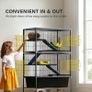 5 Levels Rolling Small Animal Cage with Non Slip Ramps, Slide Out 16cm Deep Tray, 88 x 48 x 150.5cm, Dark Grey Image 2